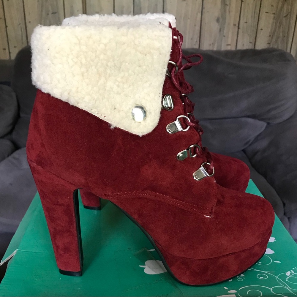 Red Platform Boots